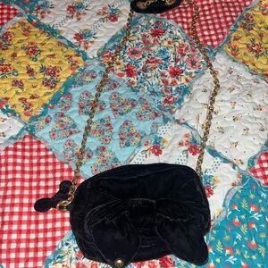 Vintage Juicy Couture Black Velvet Crossbody Bag